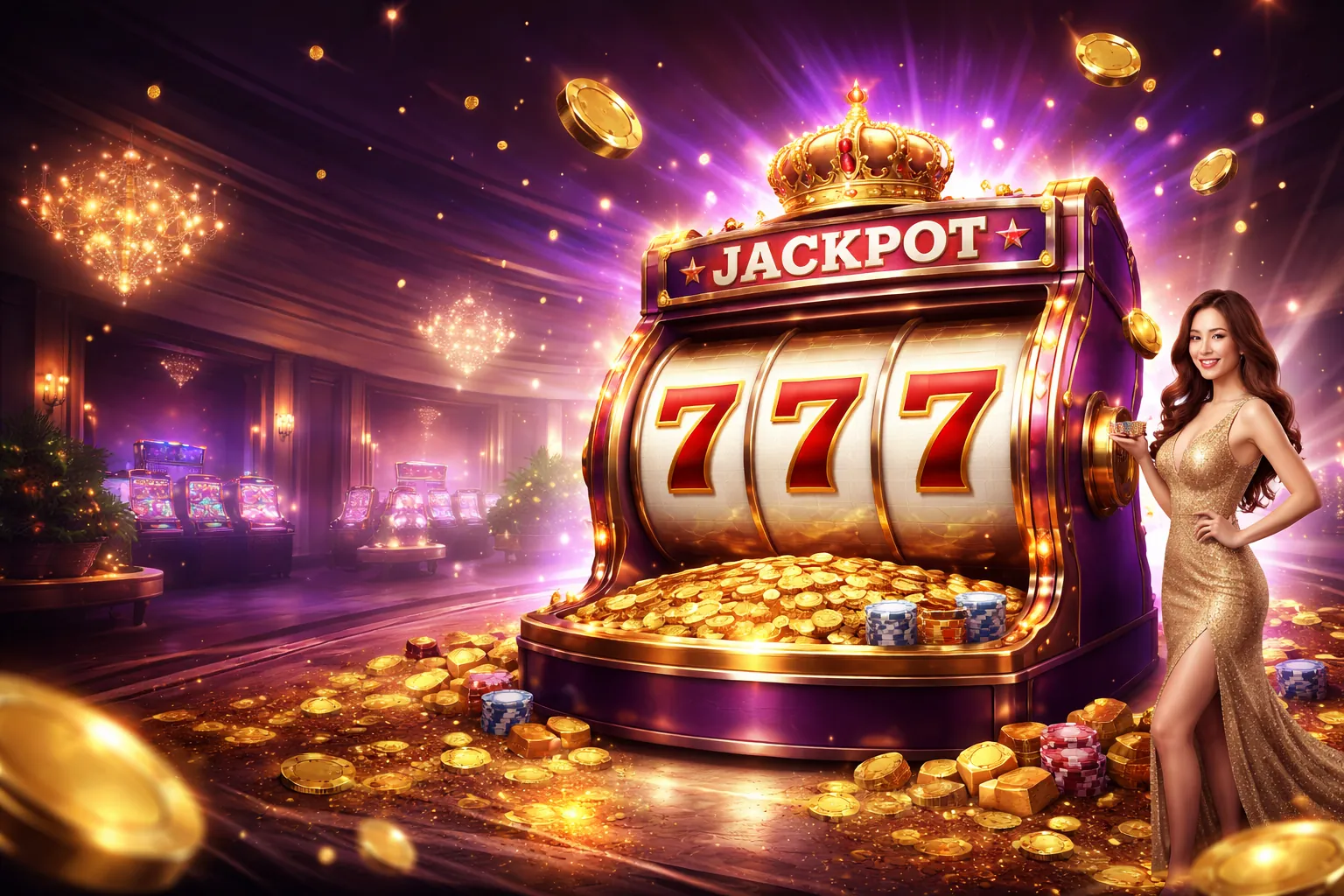 Hình nền Nổ Hũ 33WIN68 với máy quay hũ rực rỡ và tiền thưởng lớn